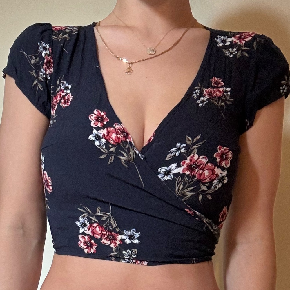 Floral Wrap Around Crop Top